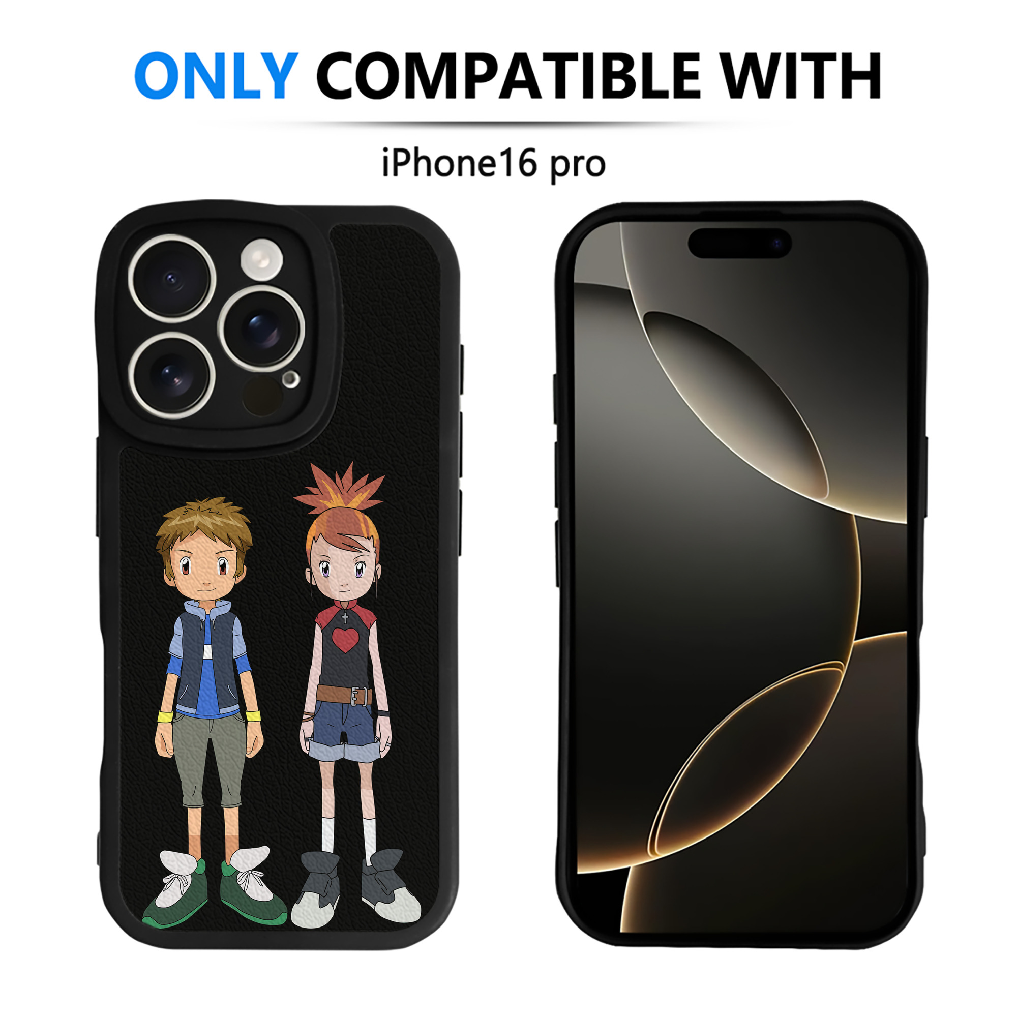（画像用） Digimon デジタルモンスター/デジモン 【iPhone 16シリーズ対応】シリコンスマホケース（レザー調） 材質：シリコン